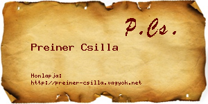 Preiner Csilla névjegykártya